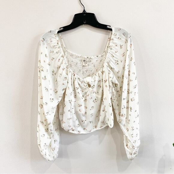 Billabong Love Somebody Cropped Long Sleeve Ballon Top Sz L - Picture 3 of 11